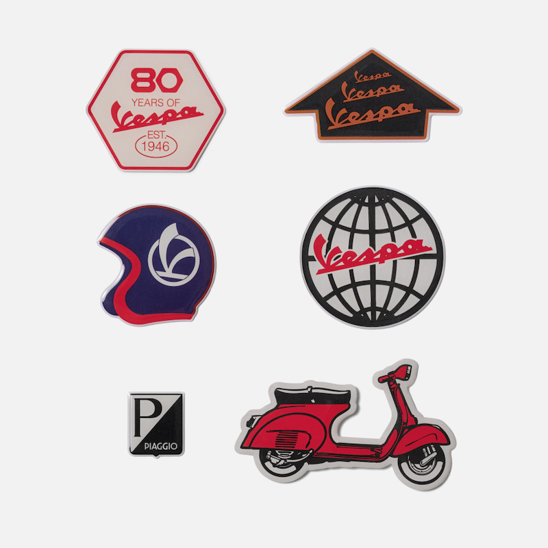 VESPA 80TH STICKERS SET GLOBO